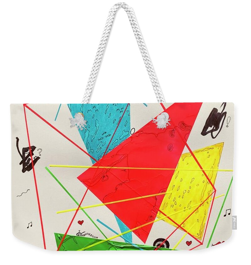  Weekender Tote Bag featuring the mixed media Colorful Rays 16202 by Lew Hagood
