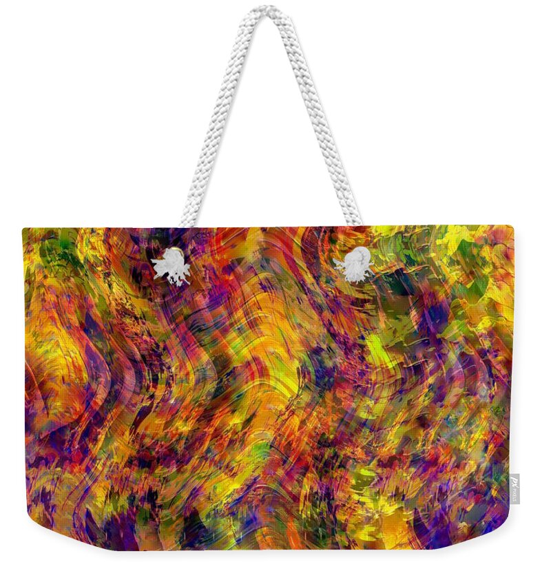 Painting-abstract Acrylic Weekender Tote Bag featuring the mixed media Colorlicious by Catalina Walker