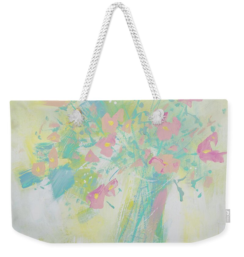 Floral Weekender Tote Bag featuring the painting Colors of Spring by Terri Einer