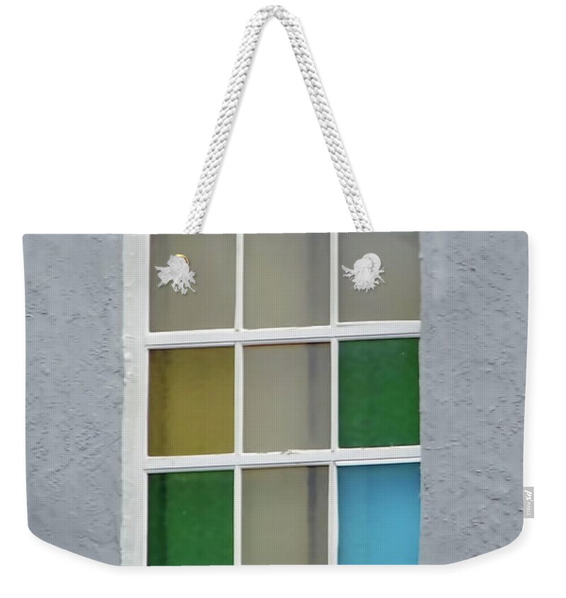 Stained Glass Weekender Tote Bag featuring the photograph Colors Of The Window by D Hackett