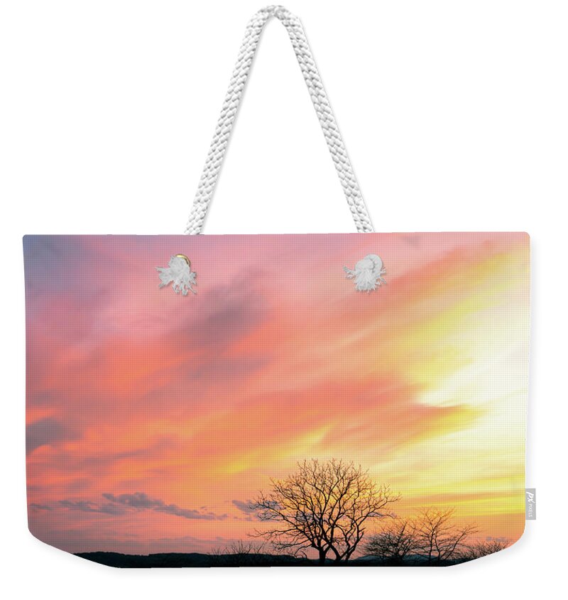 Color Weekender Tote Bag featuring the photograph Colors over the Preserve by Jason Fink