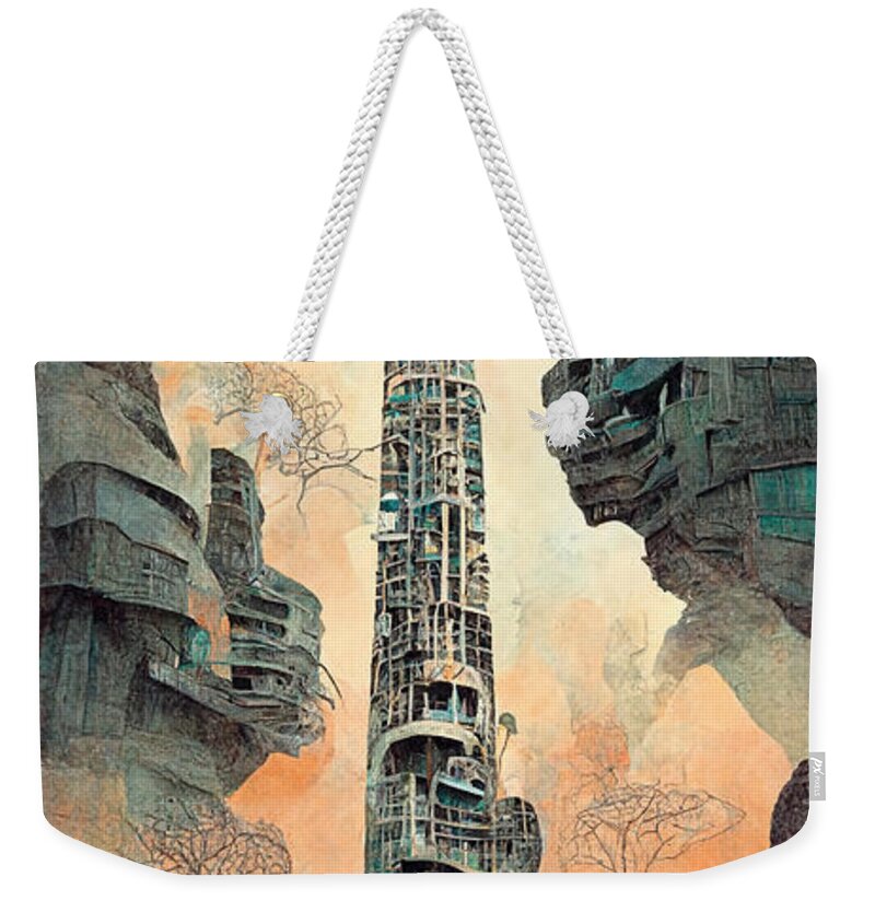 Nature Weekender Tote Bag featuring the painting Colossal Gnarled Tree Roots Arcology Megacity Detai Bf8ad468 6b24 411d 8f1b 8222ee1dc81d by MotionAge Designs