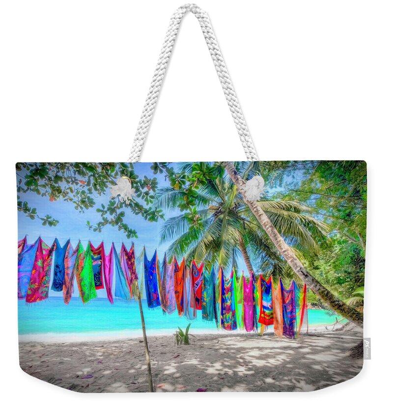 Clothes Line Weekender Tote Bag featuring the photograph Colourful Cove by Nadia Sanowar