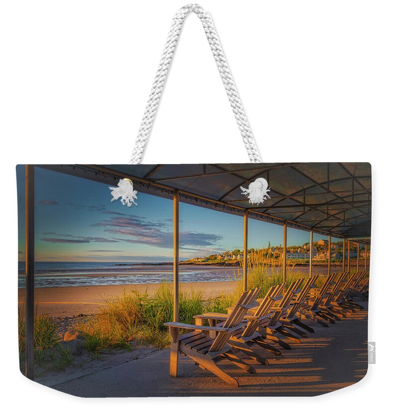 Ogunquit Weekender Tote Bag featuring the photograph Come Watch the Sunrise by Penny Polakoff