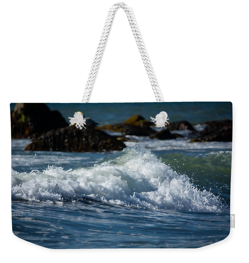 Seascape Weekender Tote Bag featuring the photograph Comfy Wave Watching by Linda Bonaccorsi