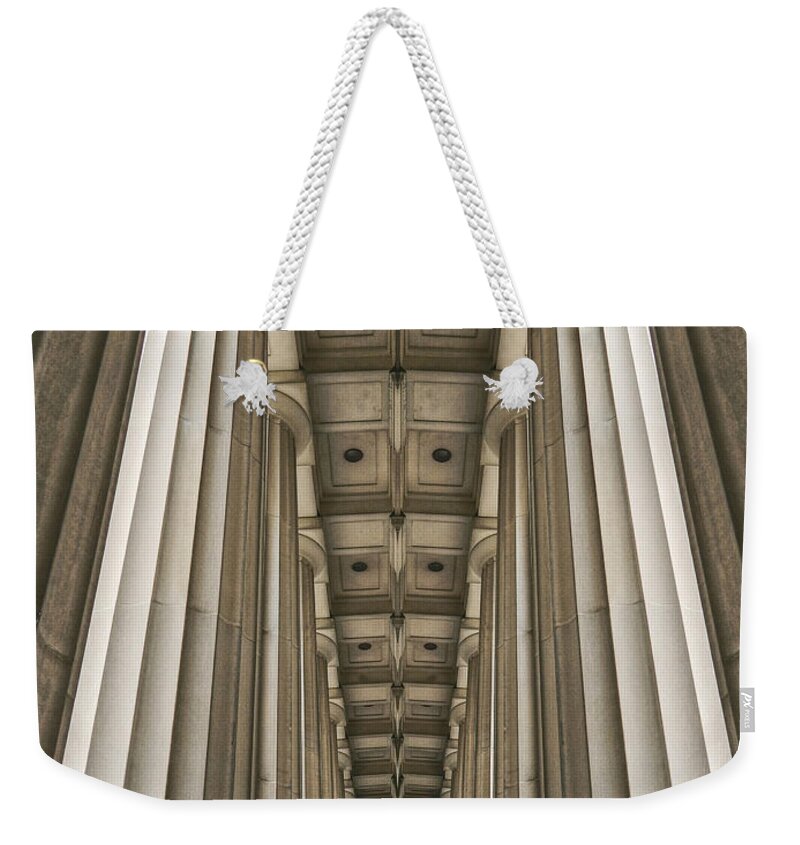 Pillars Weekender Tote Bag featuring the digital art Concrete Pillars by Phil Perkins