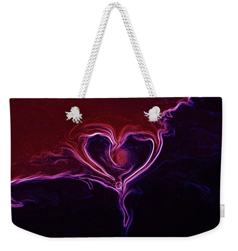 Connect With The Heart Weekender Tote Bag featuring the digital art Connect With The Heart by Linda Sannuti