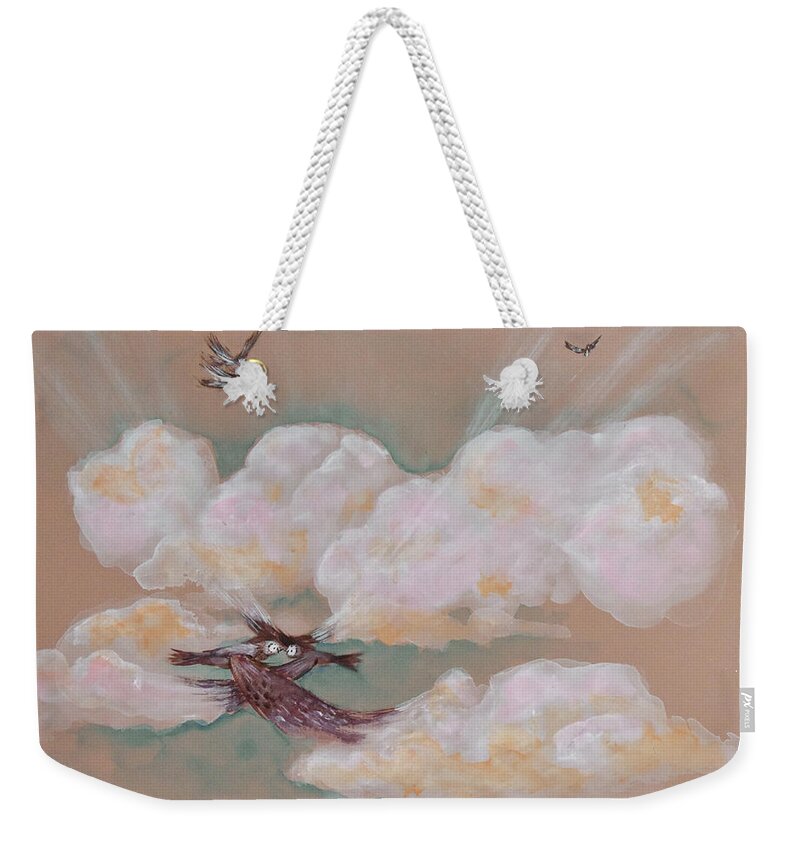 Connection Weekender Tote Bag featuring the painting Connection by Selena Wilson
