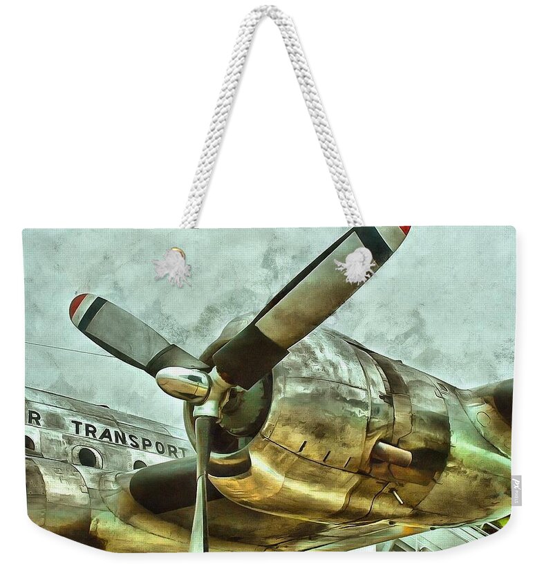 Engine Weekender Tote Bag featuring the mixed media Connie Engine by Christopher Reed