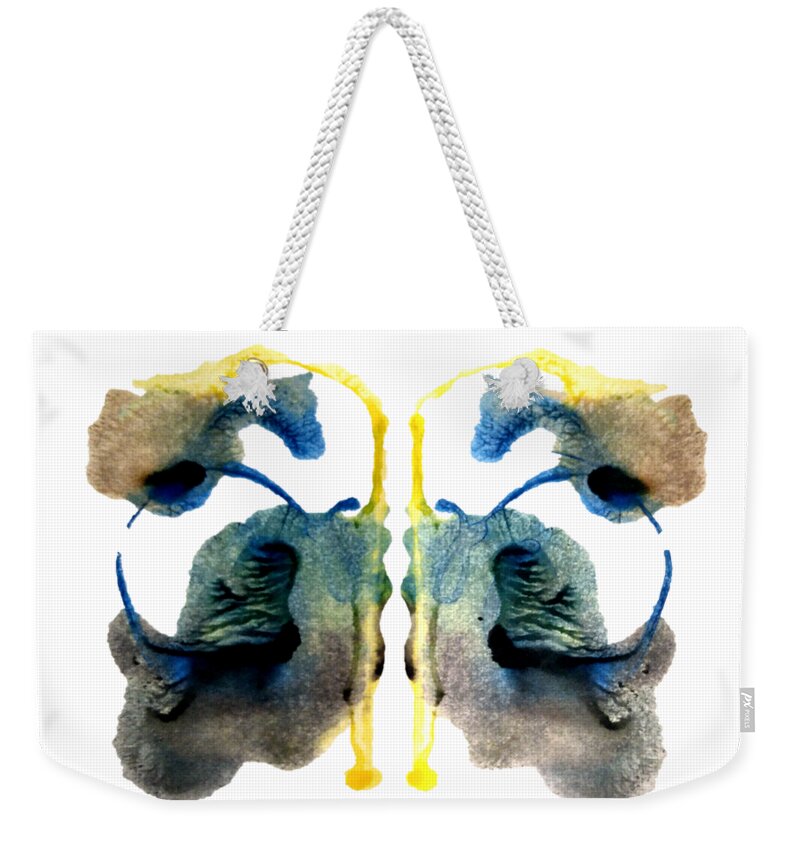 Ink Blot Weekender Tote Bag featuring the painting Conscious Bruises by Stephenie Zagorski