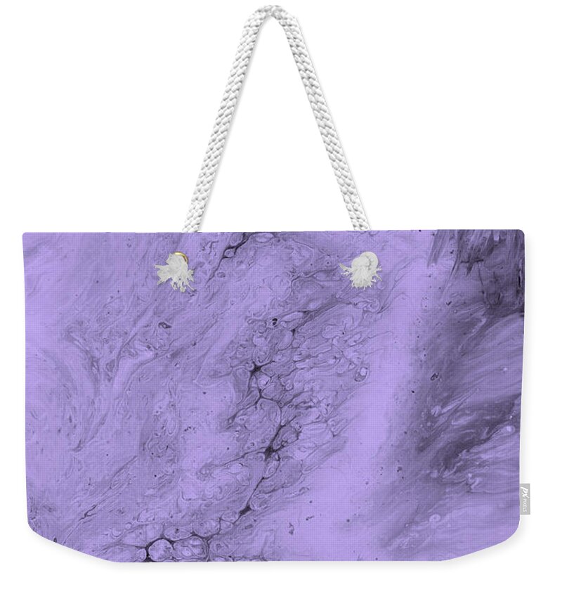Lavender Weekender Tote Bag featuring the painting Lavender Purple by Abstract Art