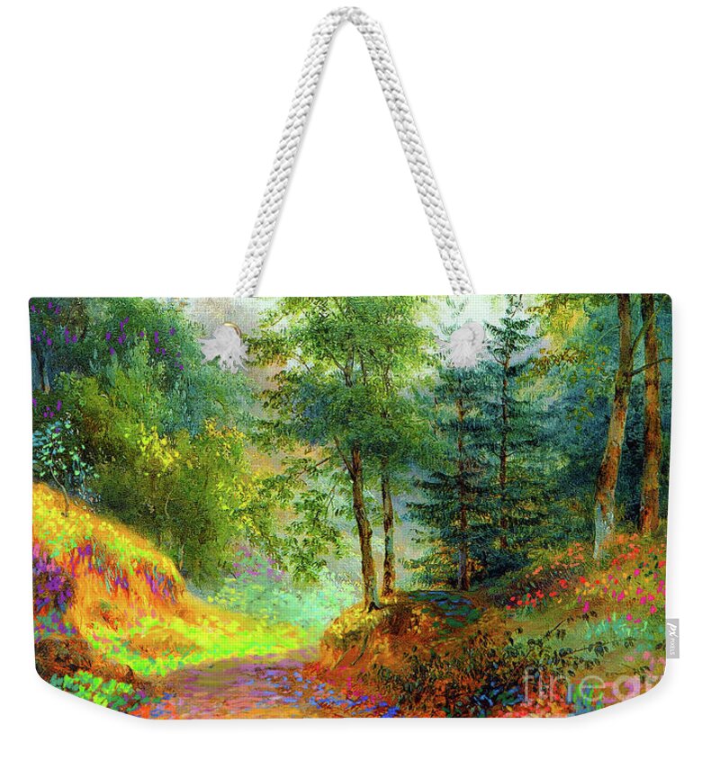 Landscape Weekender Tote Bag featuring the painting Cool Summer Breeze by Jane Small