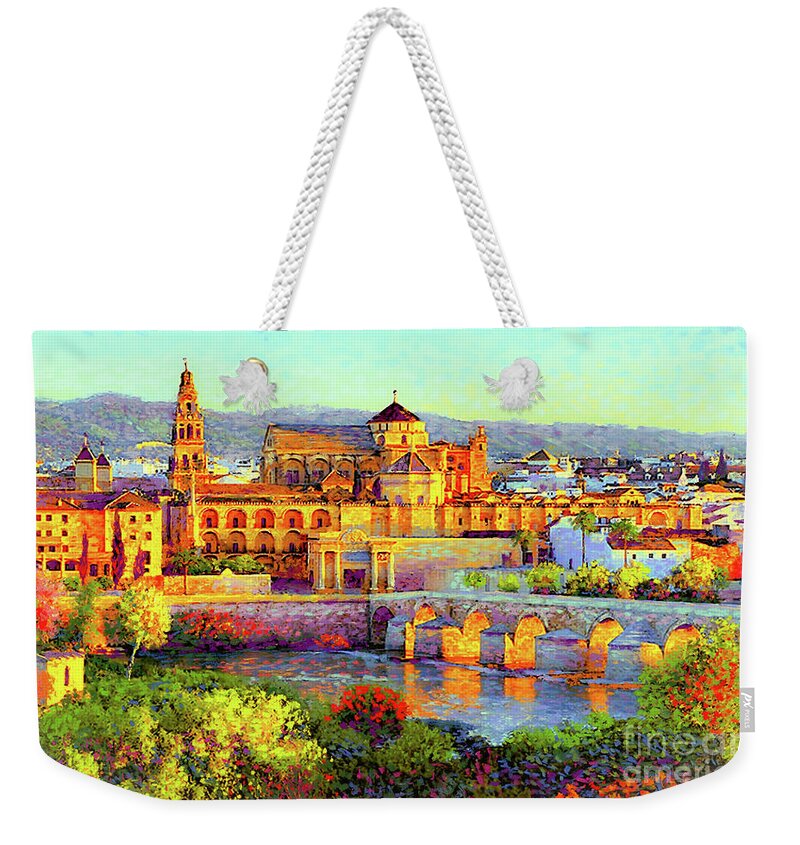Spain Weekender Tote Bag featuring the painting Cordoba Mosque Cathedral Mezquita by Jane Small
