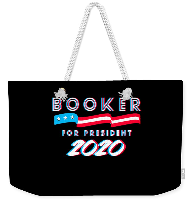 Election Weekender Tote Bag featuring the digital art Corey Booker For President 2020 by Flippin Sweet Gear