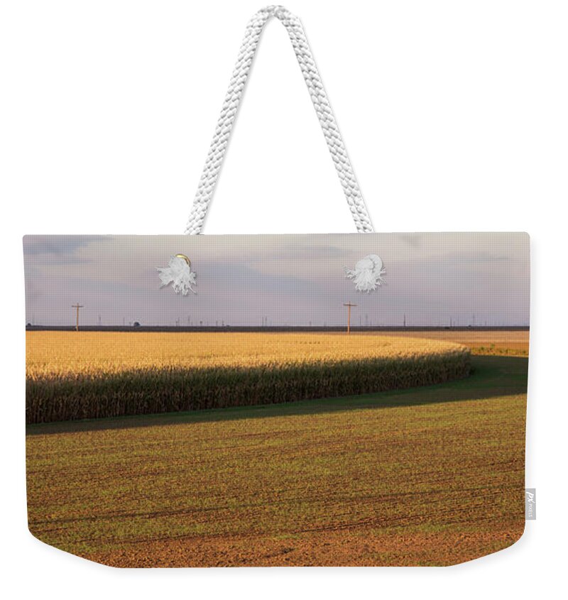 Corn Weekender Tote Bag featuring the photograph Corn Circle near Sunset by Steve Templeton