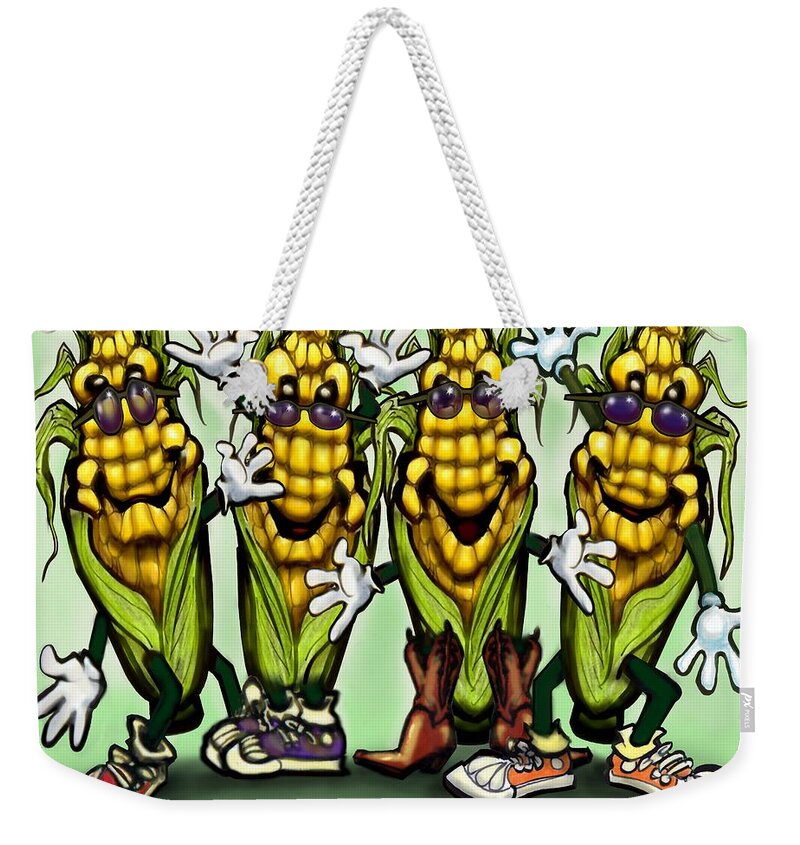 Corn Weekender Tote Bag featuring the digital art Corn Party by Kevin Middleton