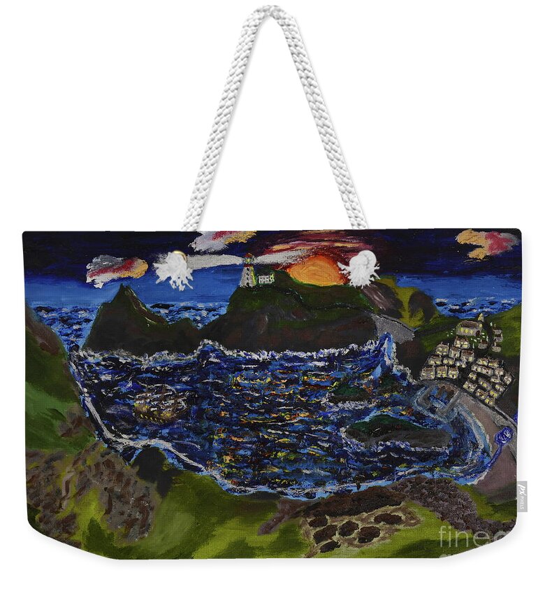 England Weekender Tote Bag featuring the painting Cornwall 1700's by David Westwood