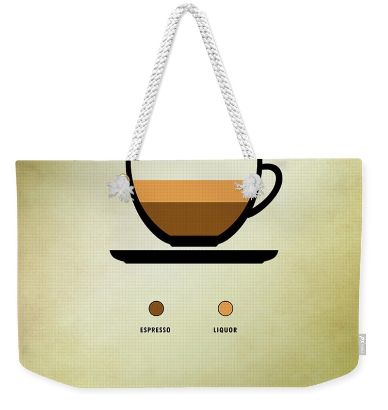 Coffee Weekender Tote Bag featuring the digital art Corretto by Bo Kev