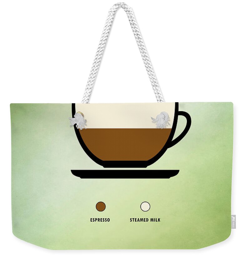 Coffee Weekender Tote Bag featuring the digital art Cortado by Bo Kev