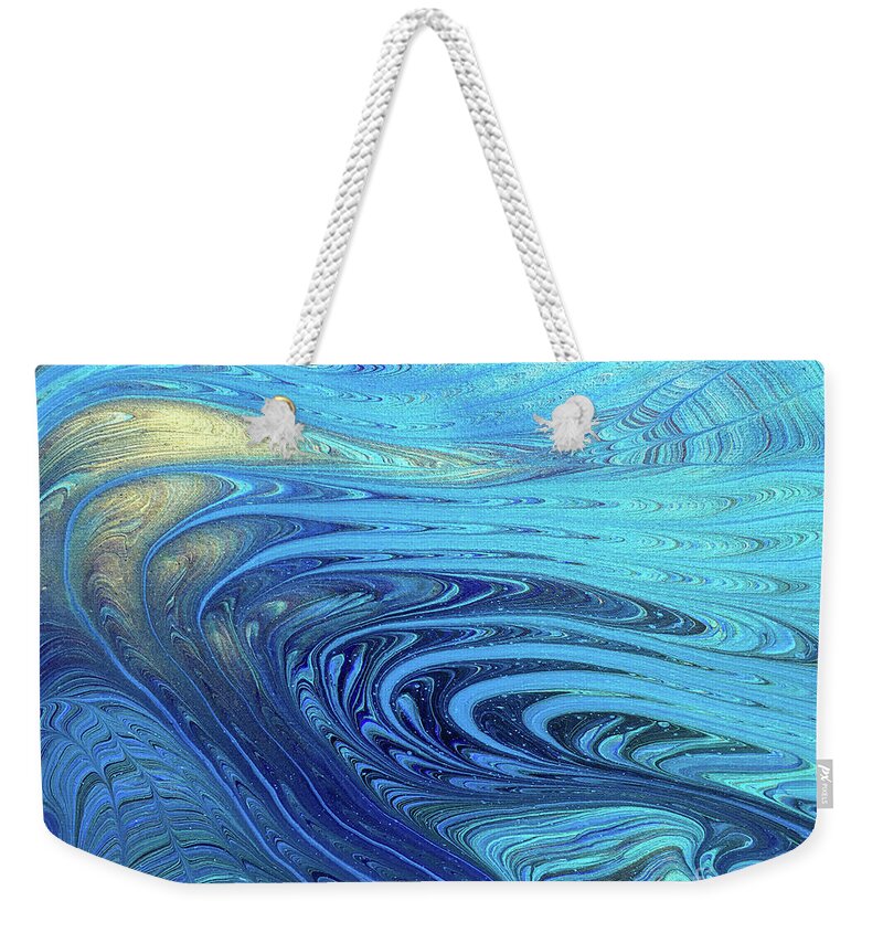 Abstract Weekender Tote Bag featuring the painting Cosmic Flow by Lucy Arnold