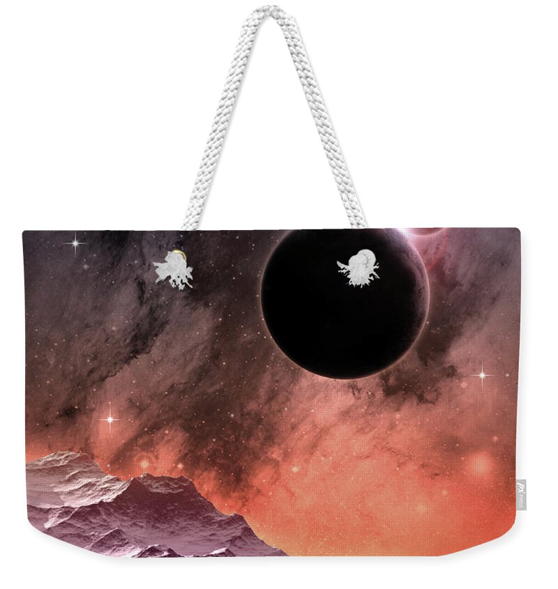 Space Weekender Tote Bag featuring the digital art Cosmic Landscape by Phil Perkins
