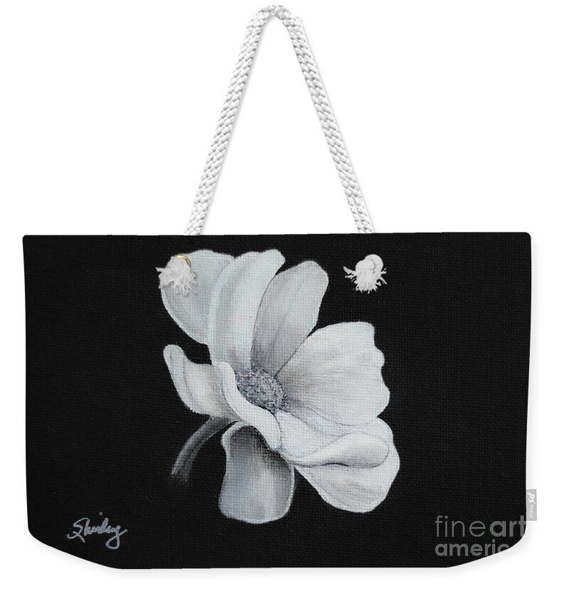 Flower Weekender Tote Bag featuring the painting Cosmos by Shirley Dutchkowski