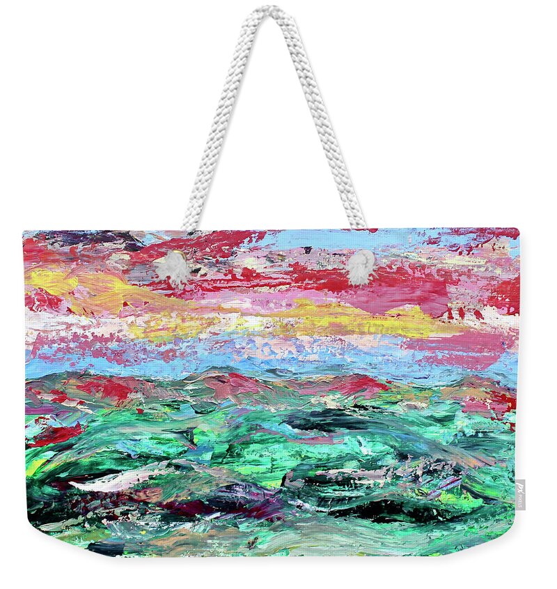 Golf Course Weekender Tote Bag featuring the painting Costal Links by Teresa Moerer
