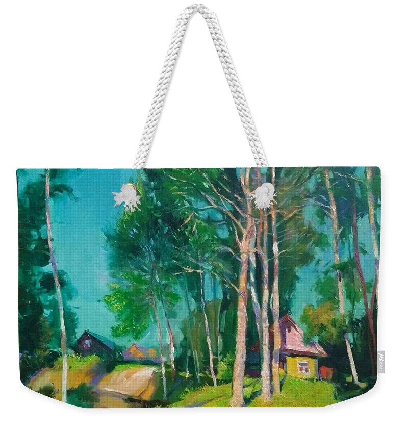 Ignatenko Weekender Tote Bag featuring the painting Country house by Sergey Ignatenko