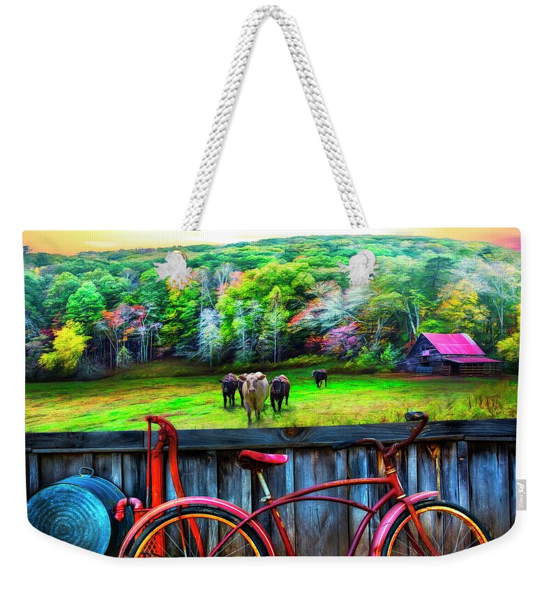 Barns Weekender Tote Bag featuring the photograph Country Rust Painting by Debra and Dave Vanderlaan