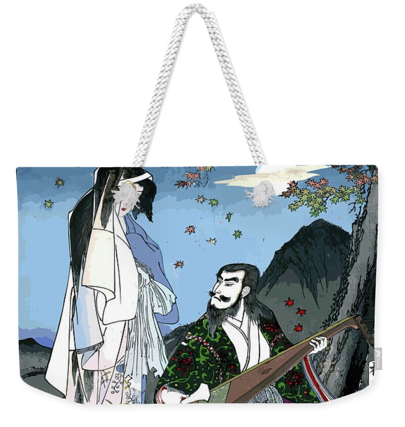 Couple Weekender Tote Bag featuring the digital art Couple on the Full Moon by Long Shot