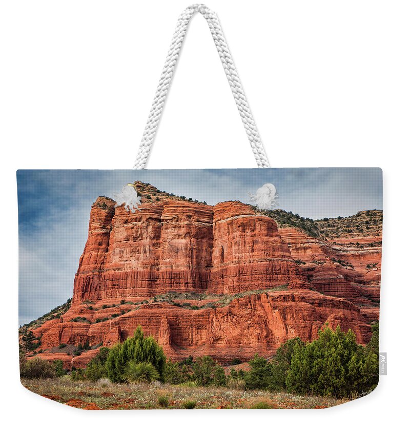 Courthouse Butte Weekender Tote Bag featuring the photograph Courthouse Butte by Jurgen Lorenzen