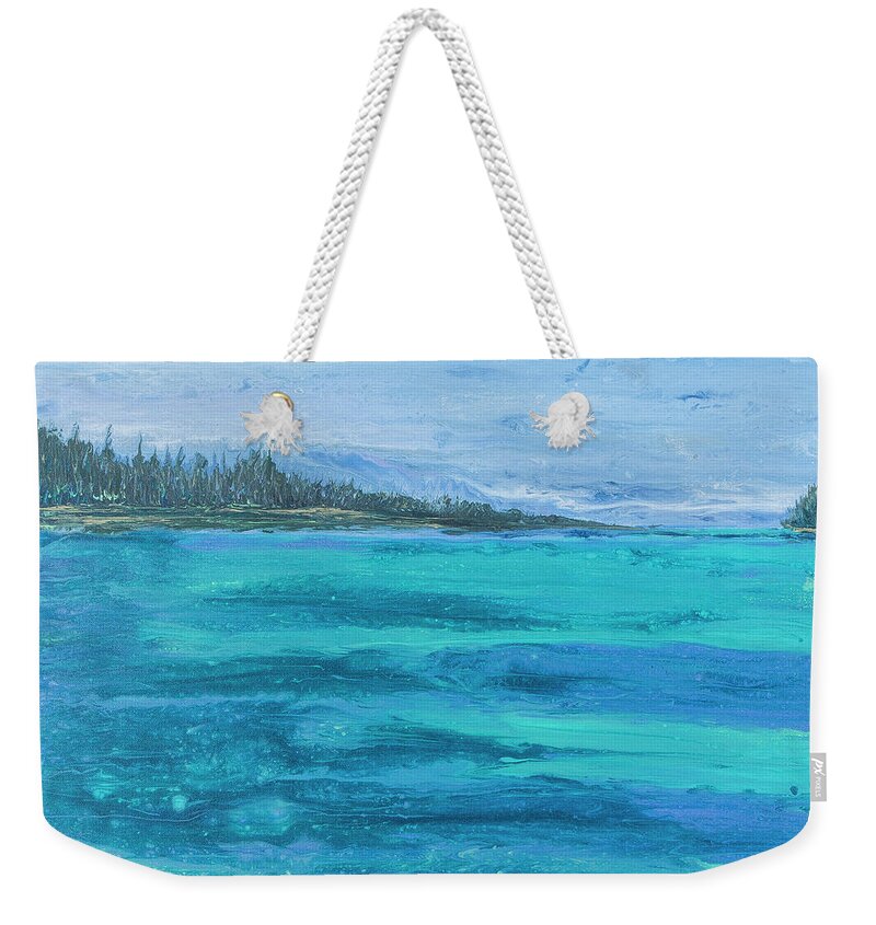 Seascape Weekender Tote Bag featuring the painting Cow Key Channel by Steve Shaw