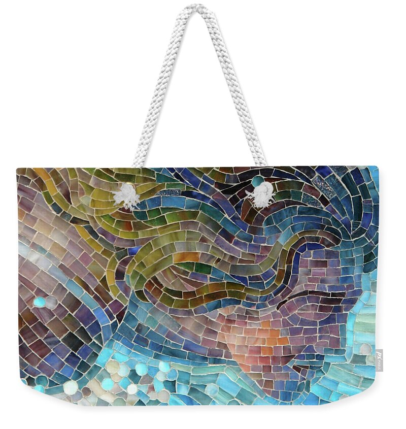 Mosaic Weekender Tote Bag featuring the glass art Crash by Mia Tavonatti