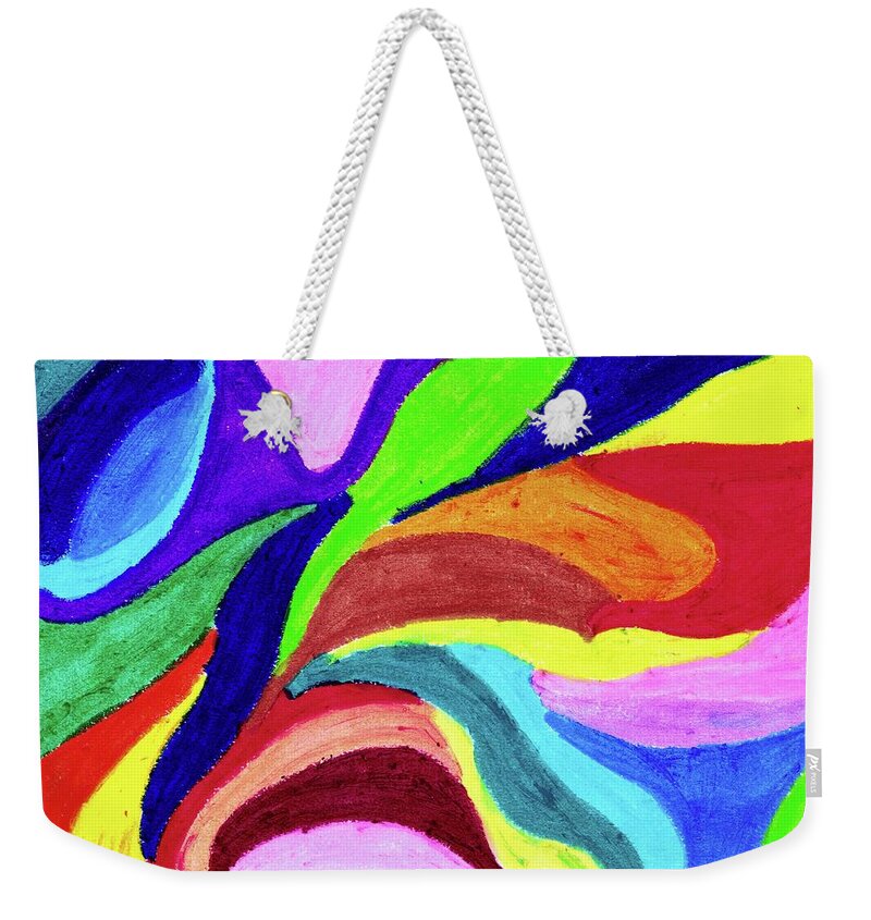 Abstract Weekender Tote Bag featuring the painting Creation by Della McGee
