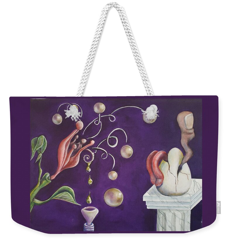 Thumb Weekender Tote Bag featuring the painting Creative Mousetrap by Vicki Noble