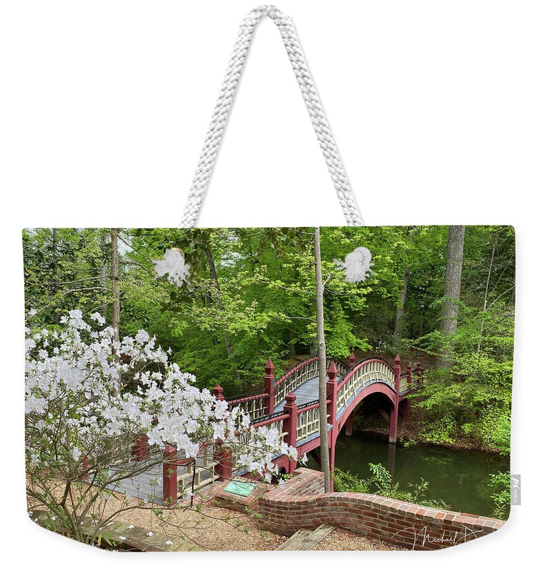 William And Mary Weekender Tote Bag featuring the photograph Crim Dell Bridge by Michael Descher