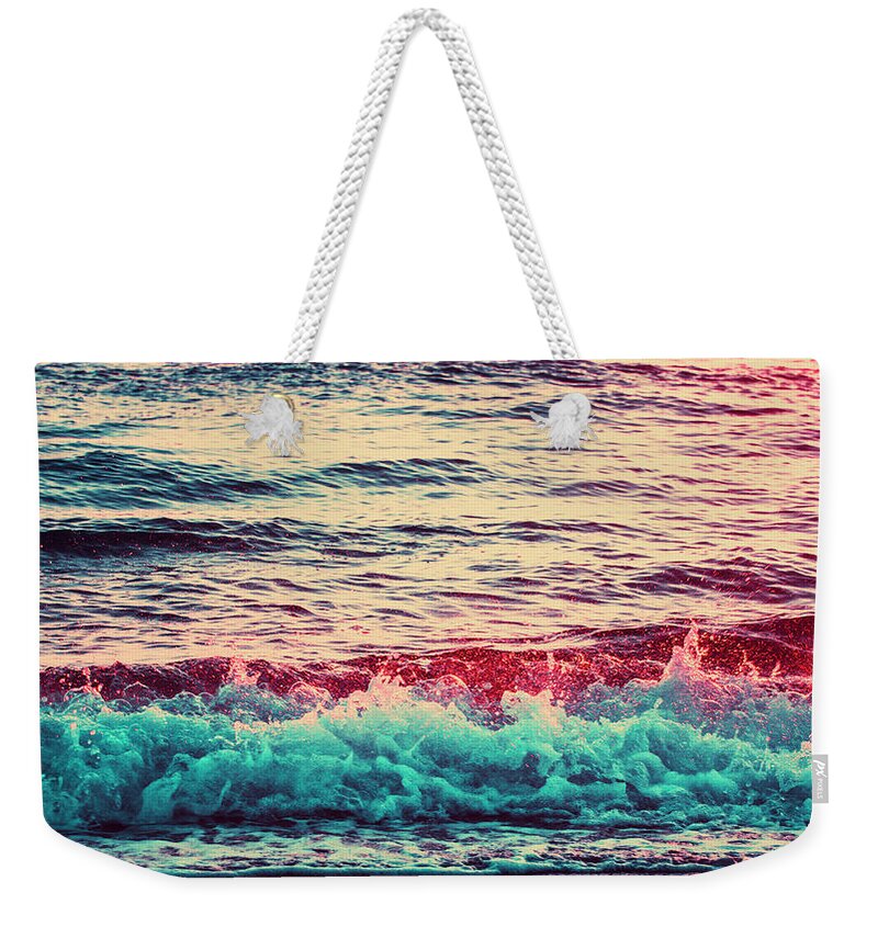 Top Photo Weekender Tote Bag featuring the photograph 4195 Crisp Delray Beach Waves Florida by Amyn Nasser Neptune Gallery