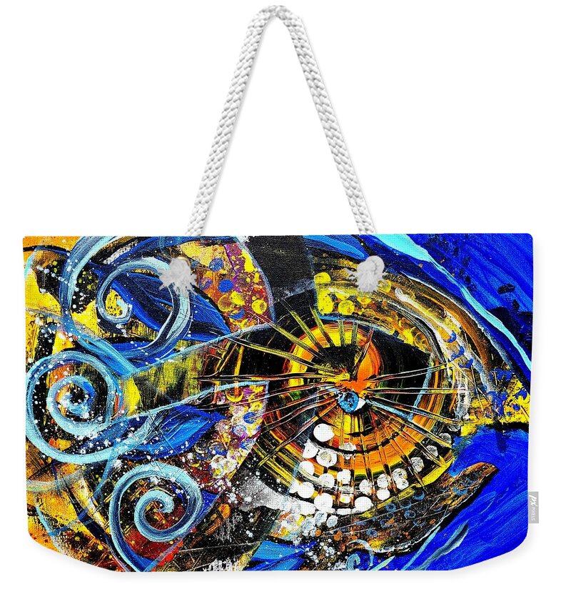 Fish Weekender Tote Bag featuring the painting CrossOver Fish by J Vincent Scarpace