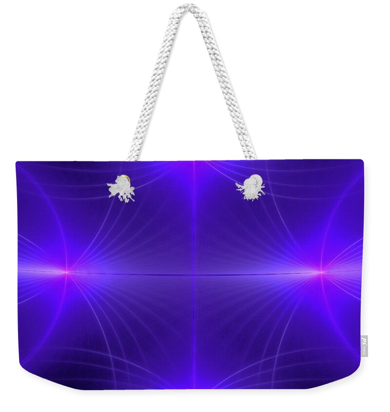 Fractal Weekender Tote Bag featuring the digital art Crown Chakra #4 by Mary Ann Benoit