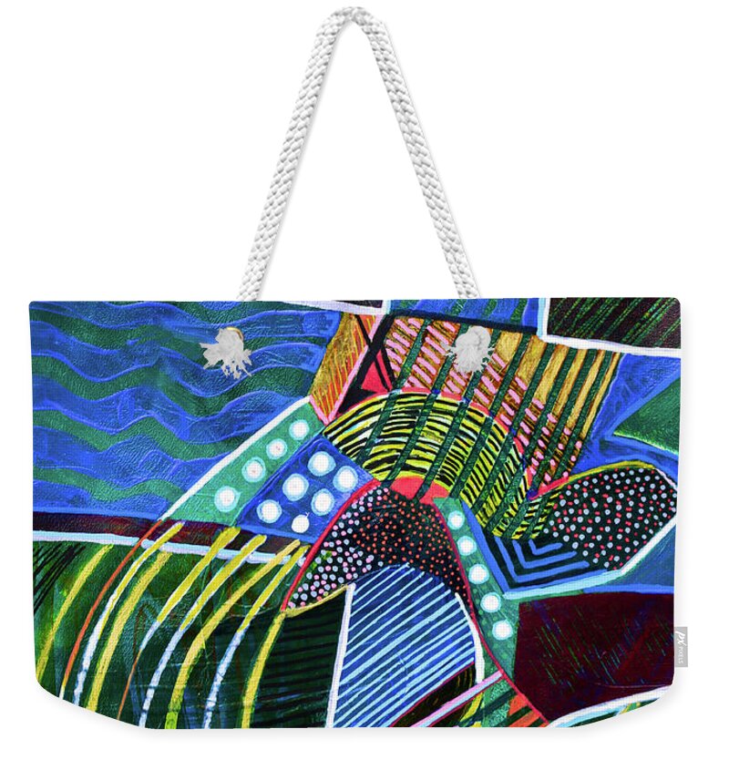 Cross Weekender Tote Bag featuring the painting Cruciform #5 by Polly Castor