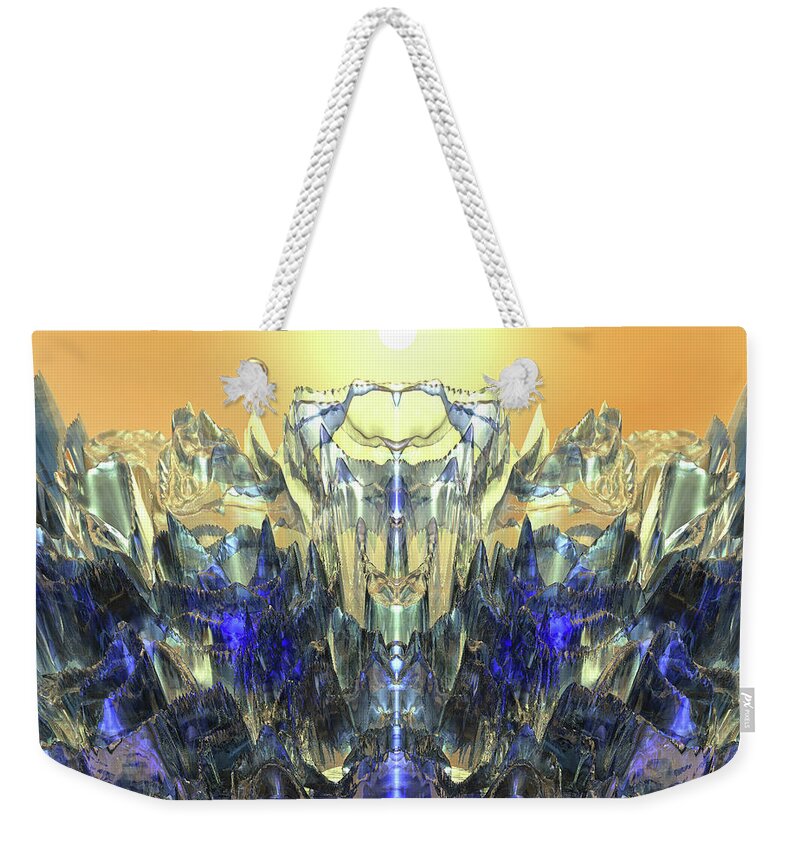 Colorful Weekender Tote Bag featuring the digital art Crystal Ship by Phil Perkins