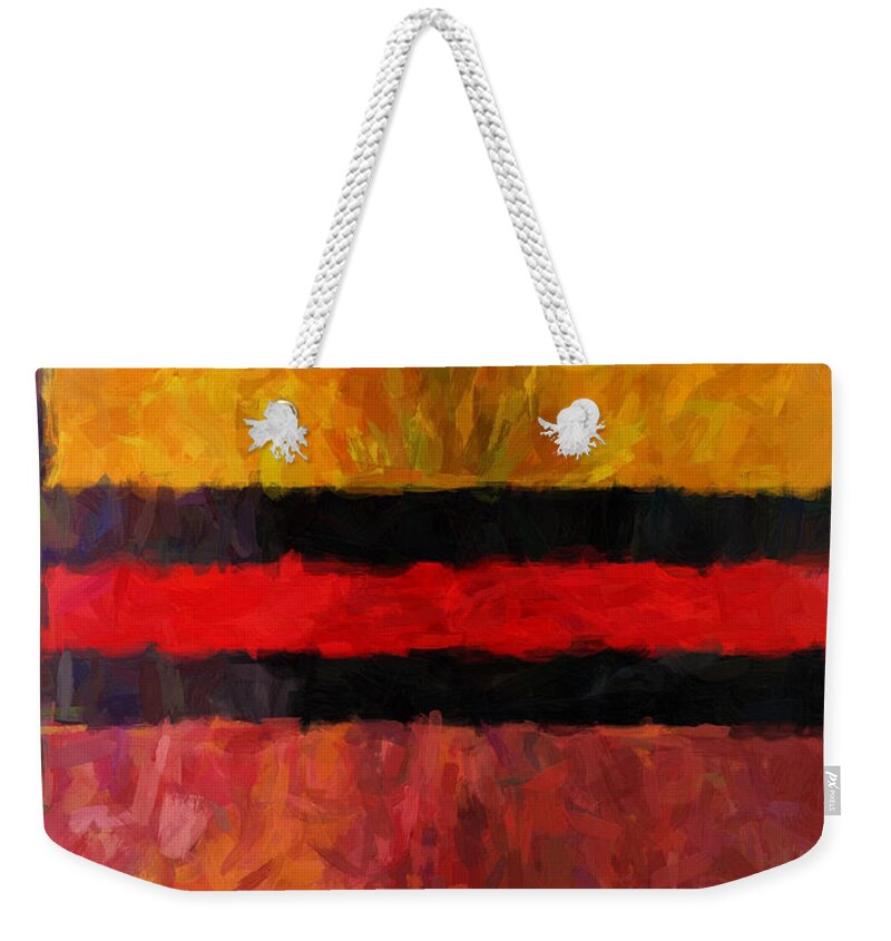 Colorful Weekender Tote Bag featuring the painting Crystalquest by Trask Ferrero