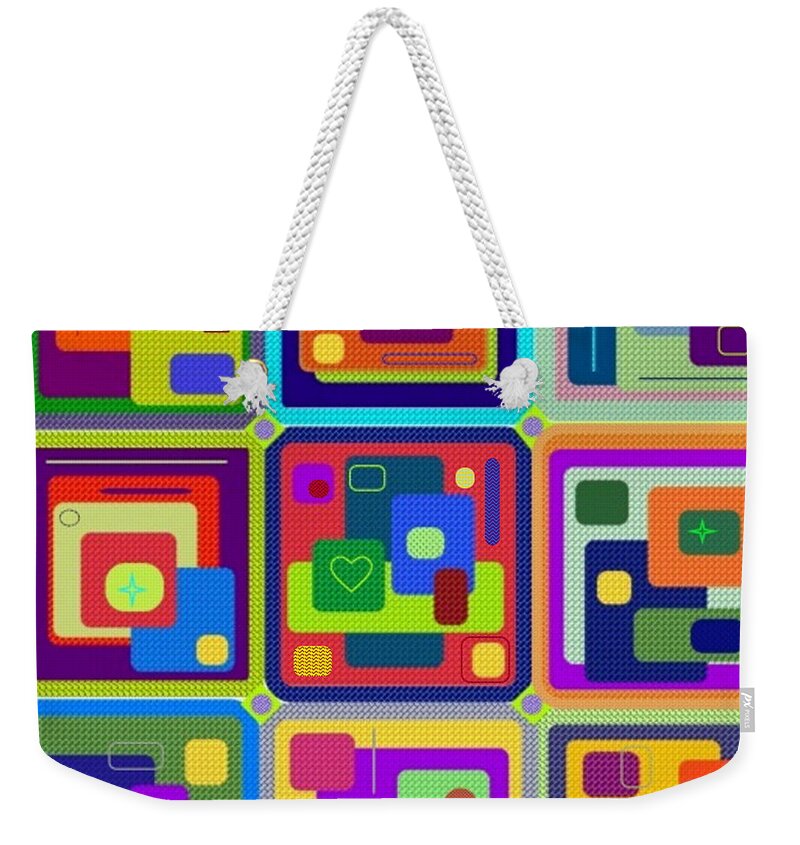 Corners Weekender Tote Bag featuring the digital art Cubexx by Designs By L