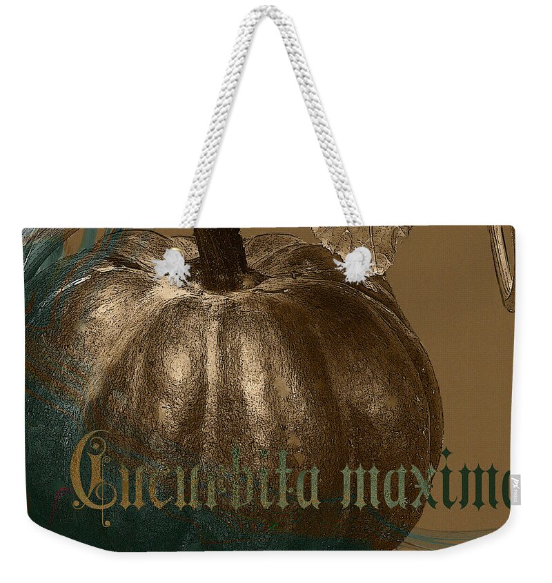 Pumpkin Weekender Tote Bag featuring the digital art Cucurbita maxima by Gina Harrison