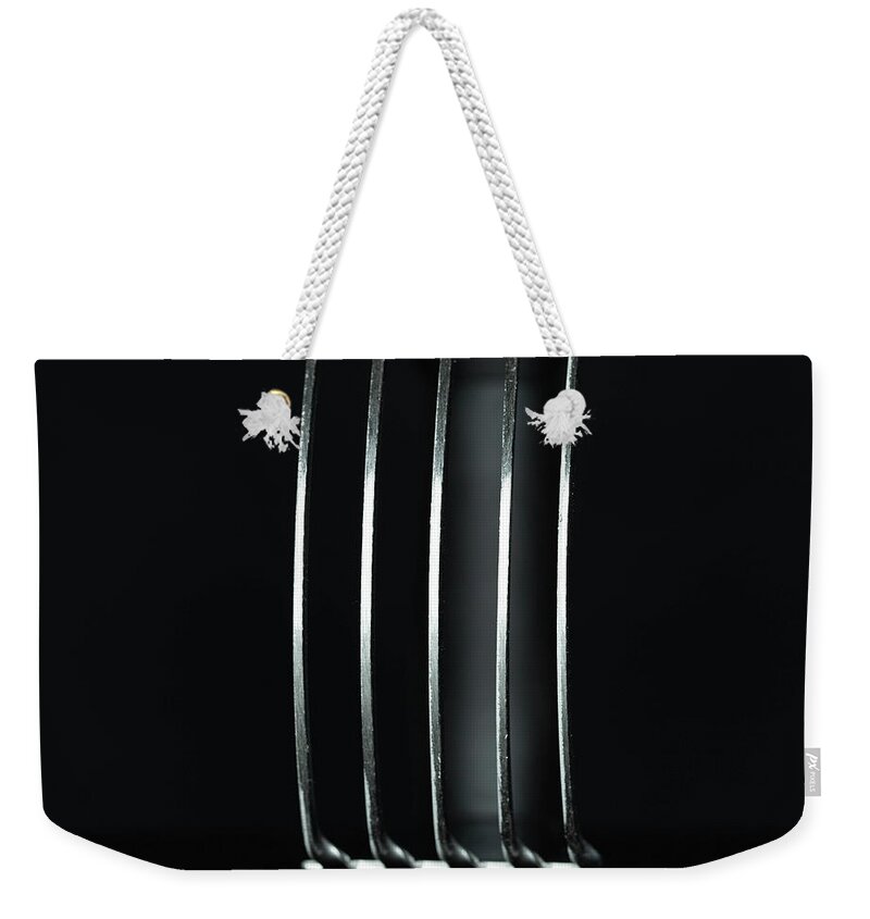 Black Weekender Tote Bag featuring the photograph Culinary Tools - Pastry Cutter 2 by Amelia Pearn