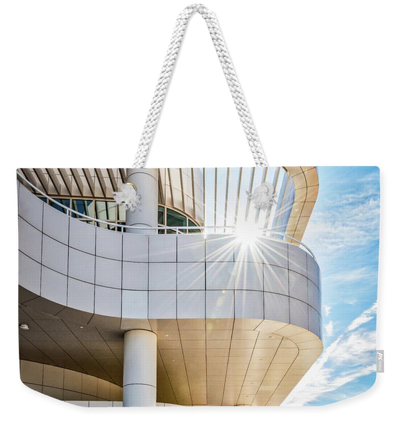 Brentwood Weekender Tote Bag featuring the photograph Curvilinear Lines of the Getty by David Levin