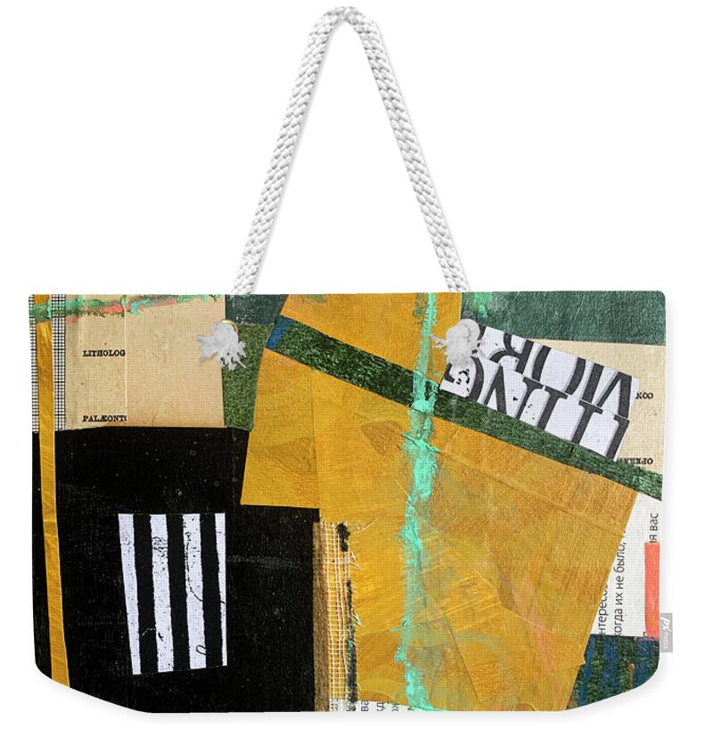 Cut And Place Weekender Tote Bag featuring the mixed media Cut and paste 5 by Elena Nosyreva