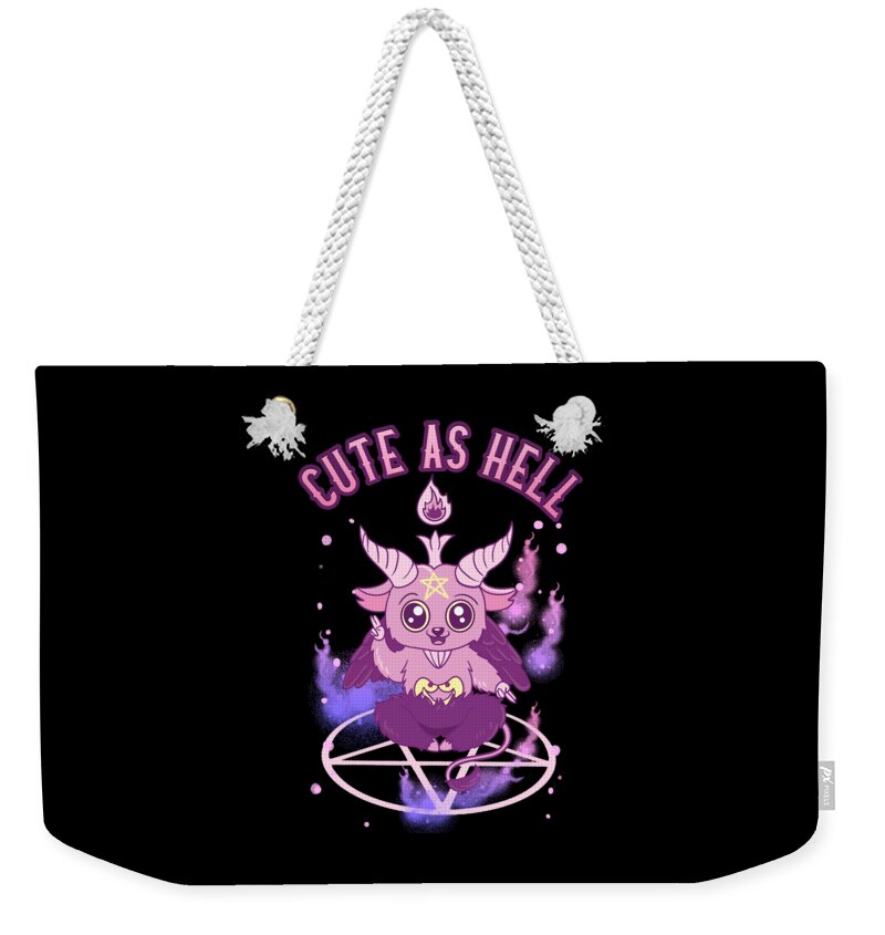 Cute As Hell Anime Kawaii Baphomet Pastel Goth Pun Weekender Tote Bag