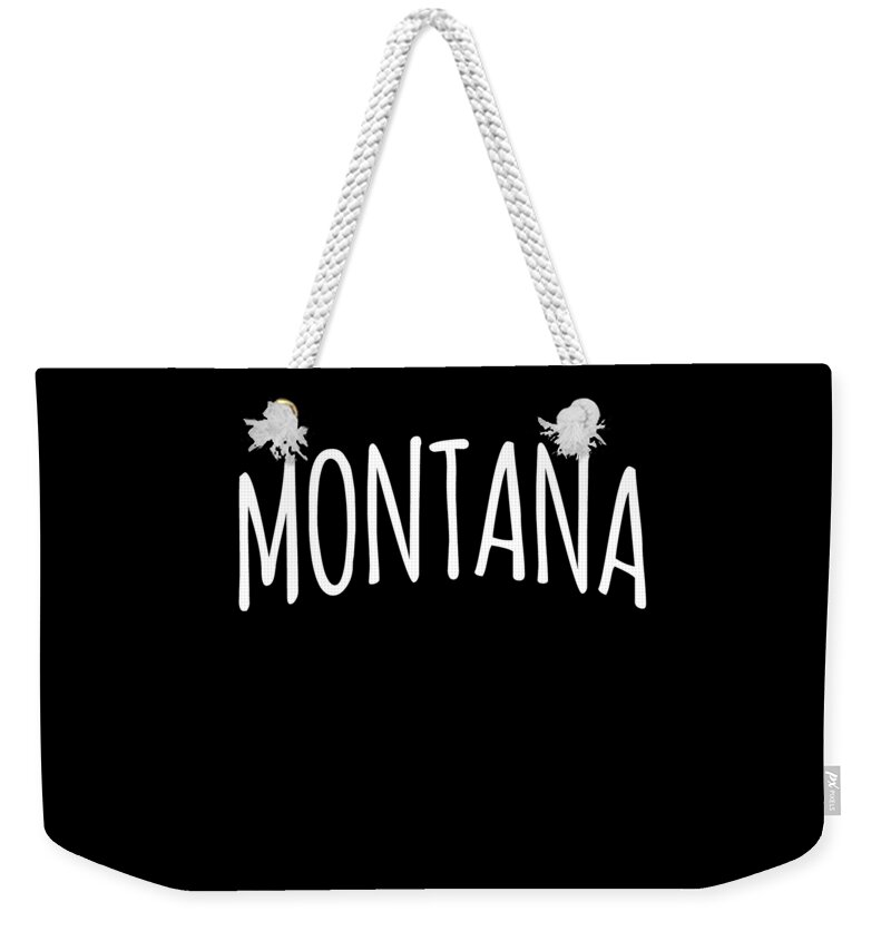 Funny Weekender Tote Bag featuring the digital art Cute Montana by Flippin Sweet Gear