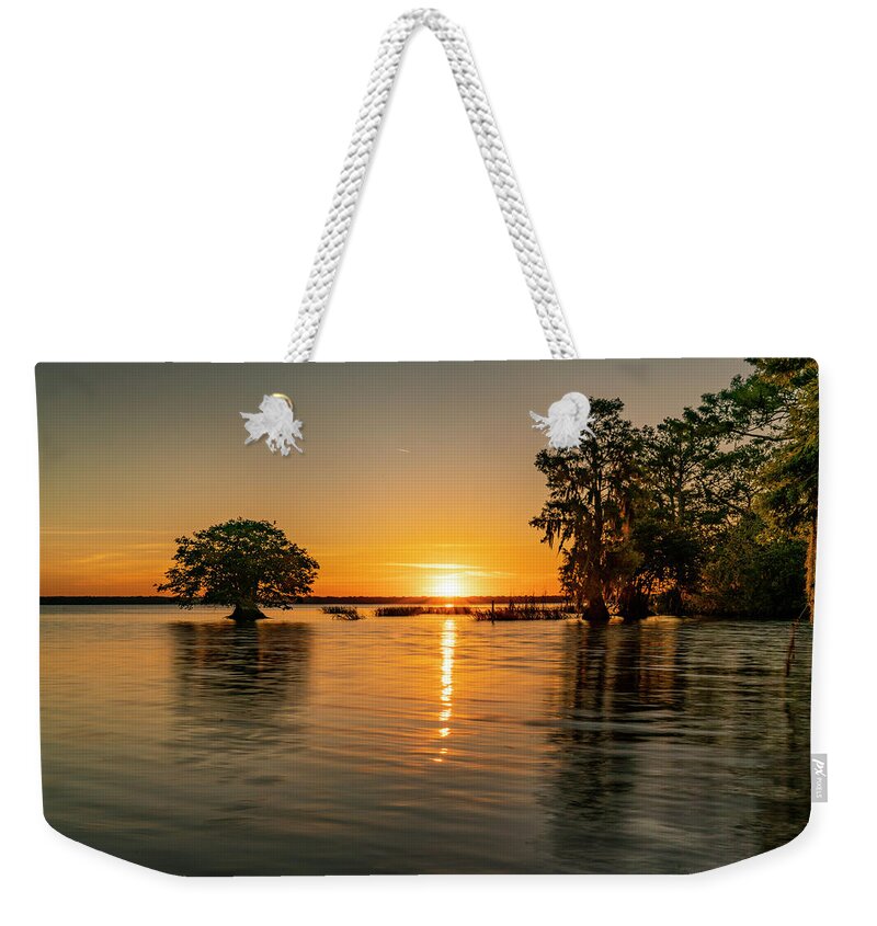 Todd Tucker Weekender Tote Bag featuring the digital art Cypress Sunset Wide by Todd Tucker